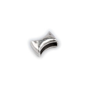 Schuifkraal diabolo hamerslag voor 10mm breed leer, DQ Antiek zilver