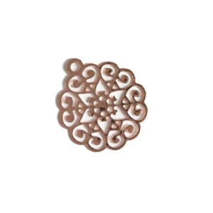 Filigraan hanger, rond, 16mm, DQ Rose Goud