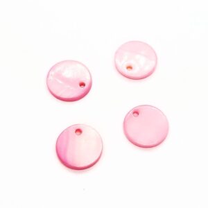 Schelphanger rond, Parelmoer Roze, 12,5mm