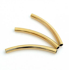 Kraal tube gebogen 30mm, DQ Goud
