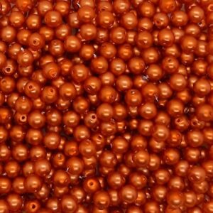 Glasparels, cognac oranje, 4mm