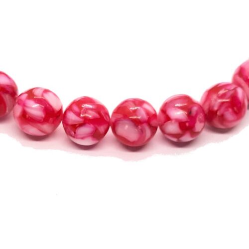 Kralen met stukjes schelp, roze