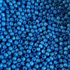 Houten kralen, vintage blauw, 6mm