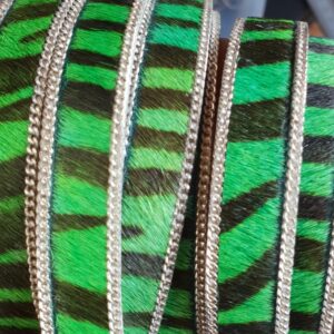 Leervacht, zebraprint groen