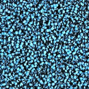 Rocailles, blauw-zwart gestreept, 2mm