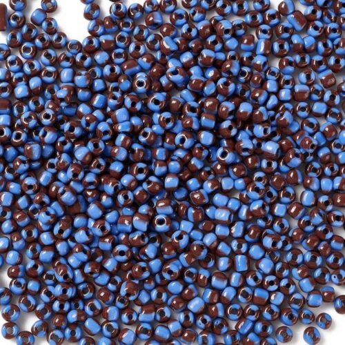 Rocailles, blauw-bruin gestreept, 2mm