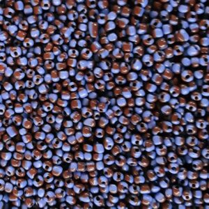 Rocailles, blauw-bruin gestreept, 4mm