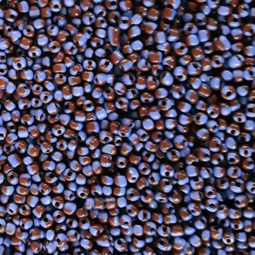 Rocailles, blauw-bruin gestreept, 4mm