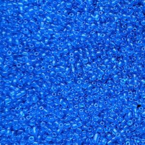 Rocailles, blauw transparant, 4mm