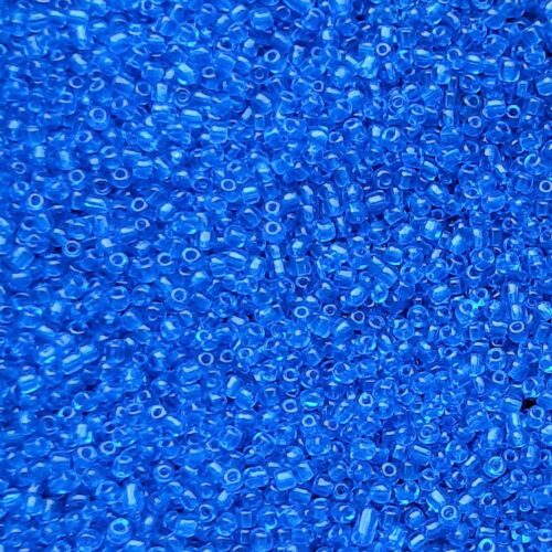 Rocailles, blauw transparant, 4mm