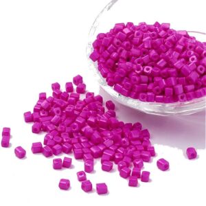 Rocailles, cube fuchsia, 4mm