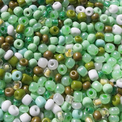 Rocailles, groene kleurmix, 4mm