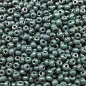 Rocailles, preciosa, vintage groen, opaque, 5mm