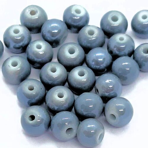 Glaskraal rond 6mm grijs met coating
