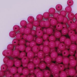 Acryl kralen, fuchsia, opaque, 8mm, gat 1mm