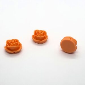 Acryl kralen roosjes, pastel oranje, 18mm, gat 1mm