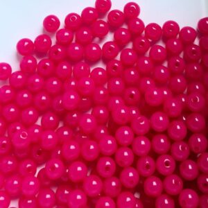 Acryl kralen, semi opaque, fuchsia, 8mm