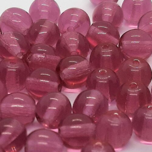 DQ glaskraal rond 6 mm, Vintage Rose