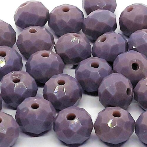 DQ glaskraal rondelle facet 6x8mm, Shiny Paars