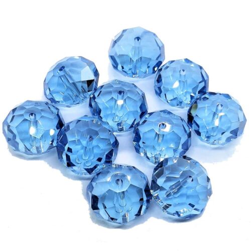 Glaskraal Asian Crystal rondelle facet 13x18mm, Extra Light Sapphire