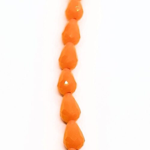 DQ glaskraal druppel facet 10x15mm, Oranje