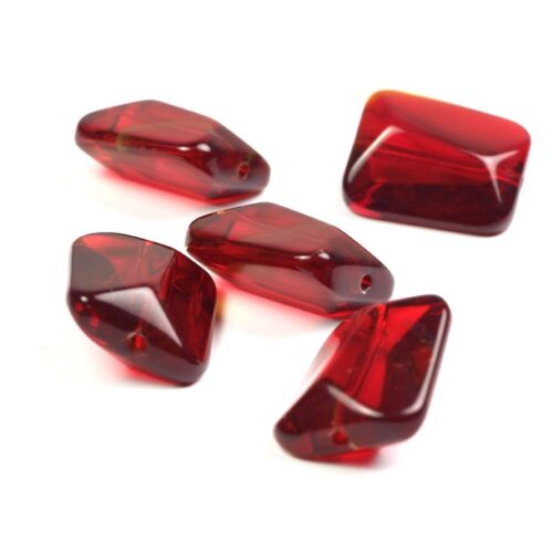 Glaskraal geslepen 17mm, Rood