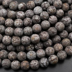 Snowflake Obsidian Bruin Frosted, 6 mm