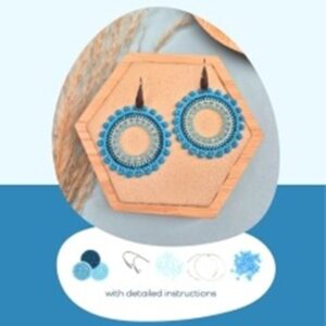 DIY pakketje ronde oorbellen blauw