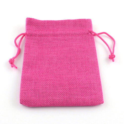 Cadeauzakjes groot roze jute