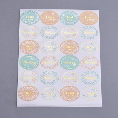 Stickervel met 24 stickers 'Thank you'