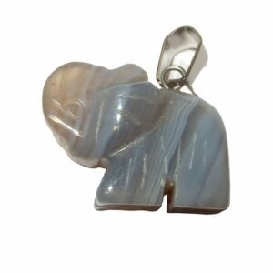 Agaat Grijs Hanger Olifant, 23 mm