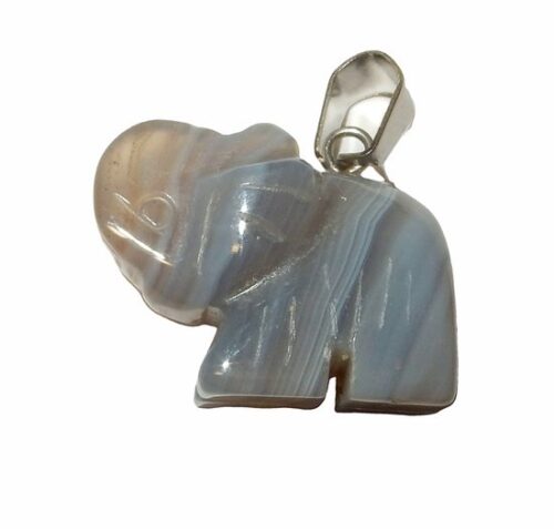Agaat Grijs Hanger Olifant, 23 mm