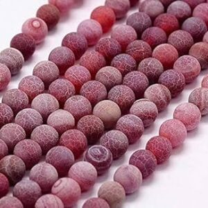 Crackle Agaat Rood Frosted, 10 mm
