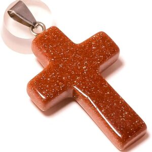 Goldstone Hanger Kruis, 20x14mm