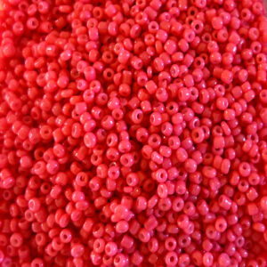 Rocailles, neon coral red, 2mm