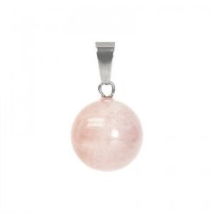 Rose Quartz Hanger Rond, 14 mm