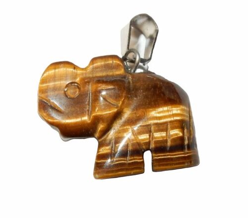 Tiger Eye Hanger Olifant, 23 mm