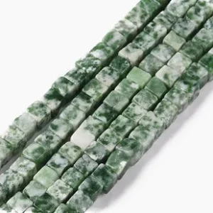 Green Spot Jasper Square, 4x4 mm