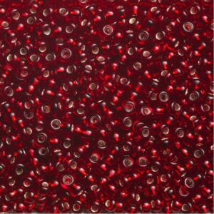 Rocailles, Brandweer rood transparant, 2mm