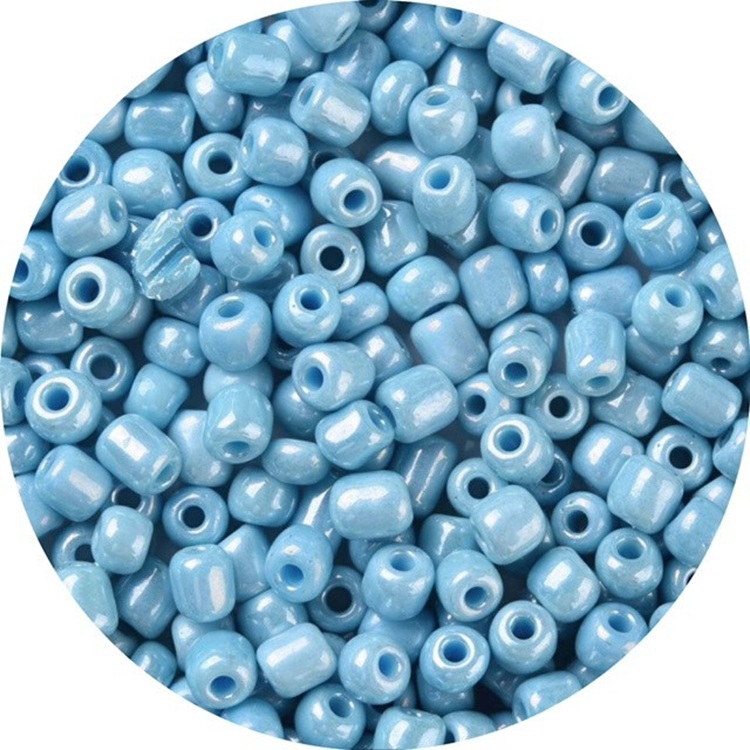 Rocailles, Licht Blauw Glans, 2mm