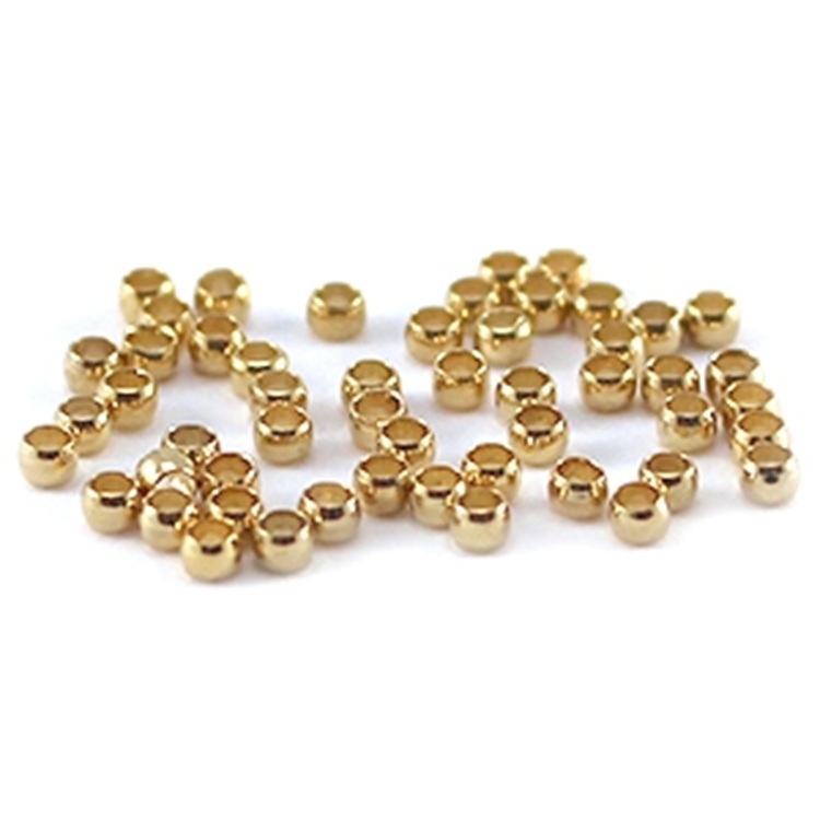 DQ knijpkralen 2mm goud